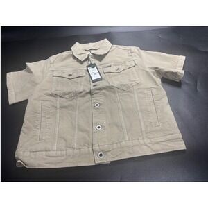 G-Star RAW NEW Arc Jacket Short Sleeve Canvas Stretch Beige Size Medium